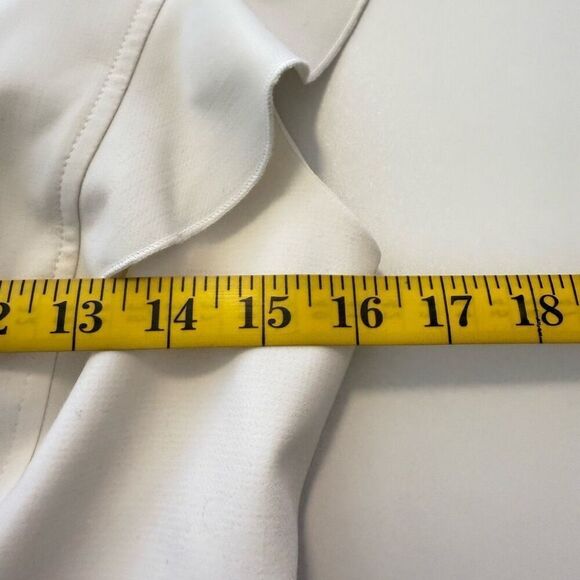 WHBM White Ruffled Sheath Dress Sz 4 LWD, Wedding, Cocktail Party, Elegant - Picture 10 of 15